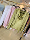Cowl Neckline Lace Long Sleeves Tops